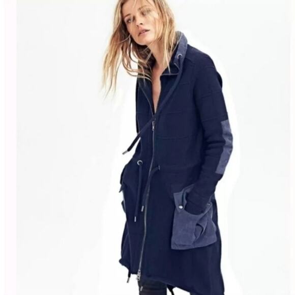 Free People Surplus Navy Coat Jacket - Picture 4 of 4
